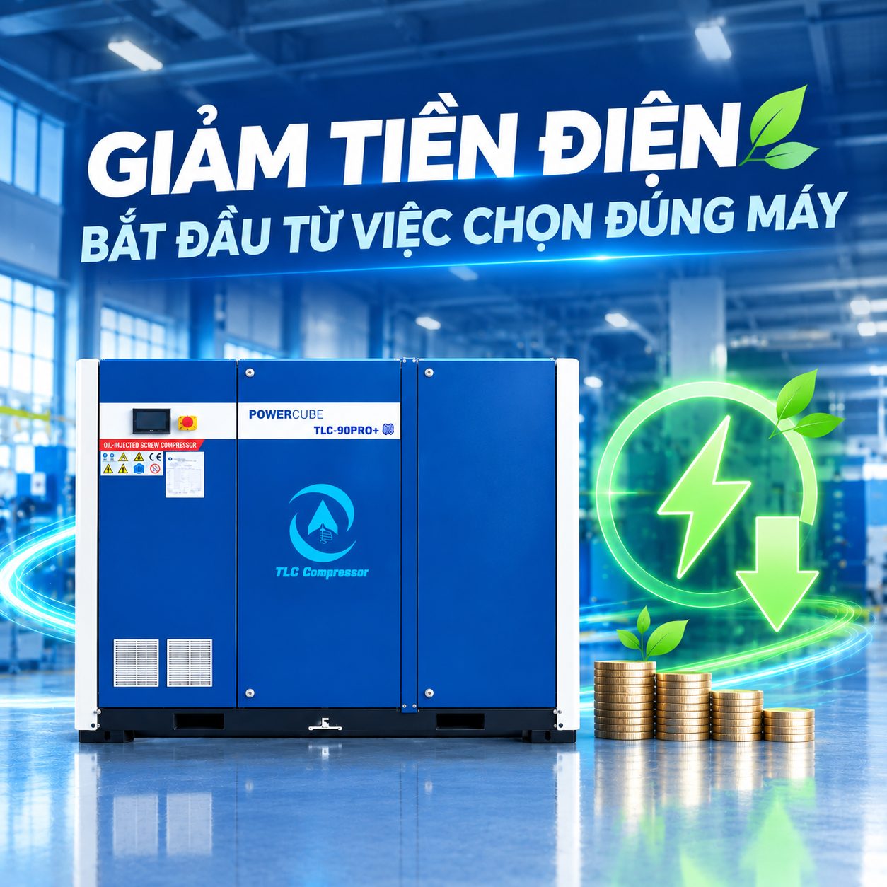 Tính toán chi phí điện máy nén khí công nghiệp