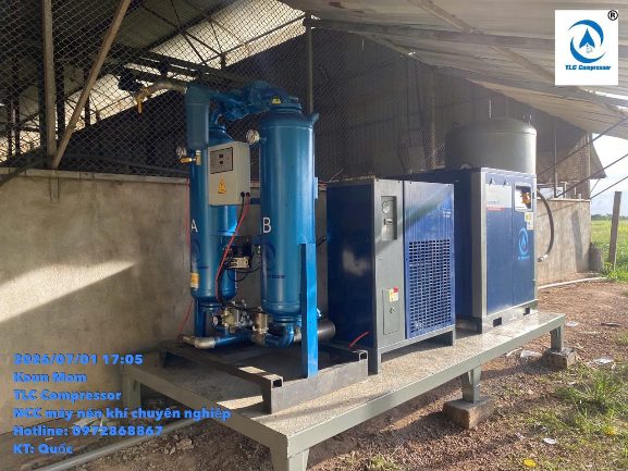 Máy Sấy Khí Hấp Thụ Dạng Tháp Đôi – Giải Pháp Khí Nén Siêu Khô Cho Nhà Máy 2 Nguyên lý hoạt động hai tháp của máy sấy khí hấp thụ với hạt hút ẩm