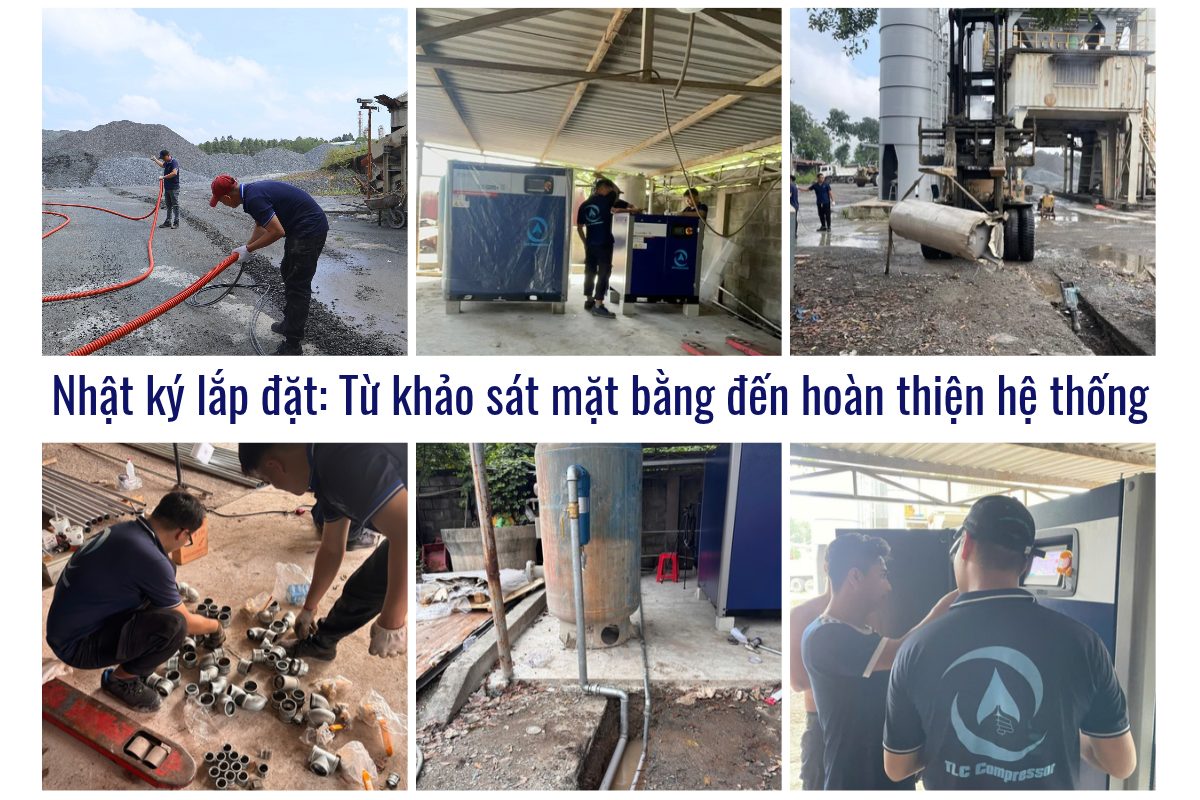 Lắp đặt máy nén khí TLC tại nhà máy khách hàng